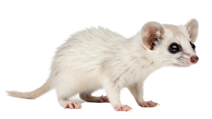 Obraz premium Cute albino ferret standing animal portrait isolated on white background