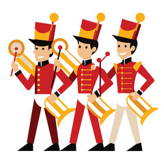American marching bands set vector design clipart on white background