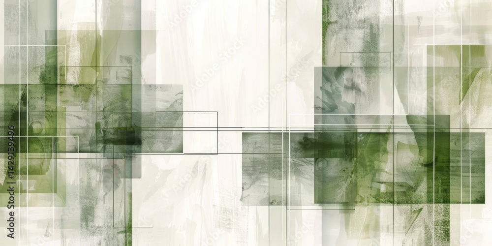 Poster the abstract picture of the green square repetitive pattern polygon geometry in the background, geom