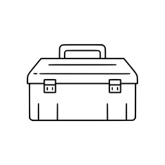 toolbox outline icon in black and white for construction projects  