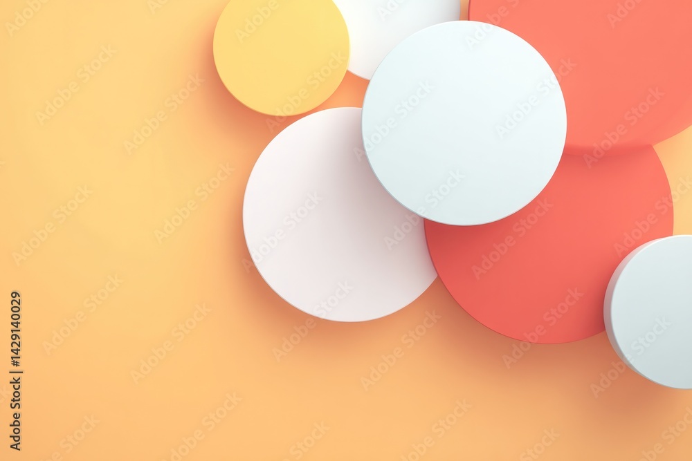 Aufkleber capture abstract collection of random geometric shapes against minimalistic solid-colored background