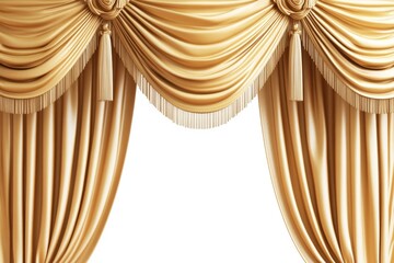 Luxury gold stage drapes.  Draped, opulent fabric panels.  Elegant, theater-style curtains.  Rich, textured,  flowing.  High-quality,  luxurious look