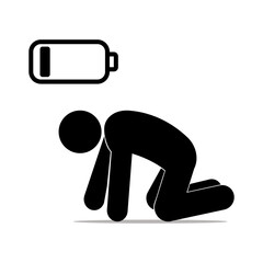Tired person icon, Fatigue icon. Vector illustration design.