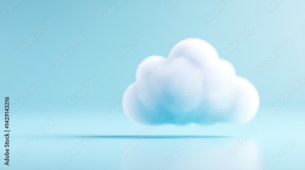 Poster close-up of clean and minimalistic cloud icon on digital interface symbolizing modern cloud technolo