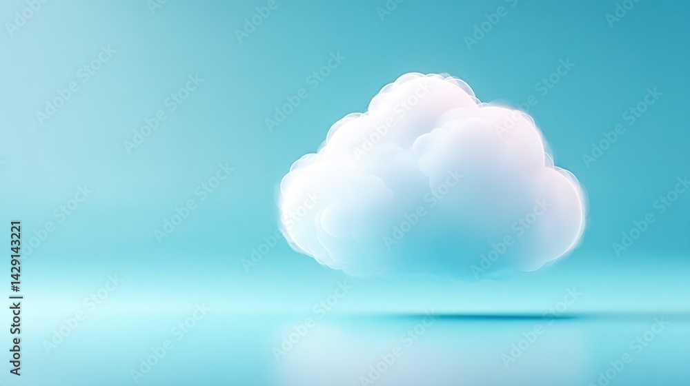 Poster close-up of clean and minimalistic cloud icon on digital interface symbolizing modern cloud technolo