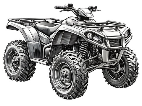 Detailed all terrain vehicle atv illustration isolated on white background