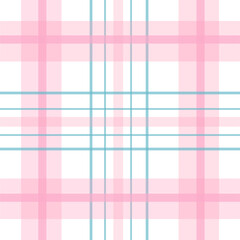 Check plaid pattern in pink. Seamless light pastel houndstooth tartan for dress, jacket, coat, scarf, other modern spring summer autumn winter fashion fabric design.	