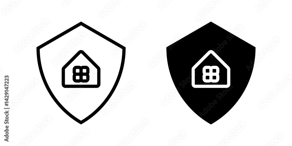Poster house on monitor icon set. for mobile concept and web design on white background