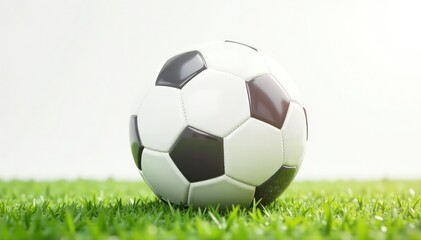 Fototapeta premium Classic football, clean white background, studio lighting, texture, winning