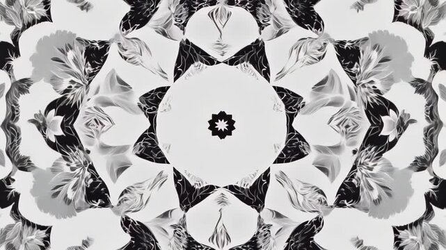 Elegant Black and White Background Design with Seamless Patterns and Floral Textures