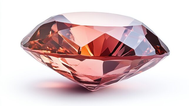 High-detail shot of a flawless topaz with perfect clarity and brilliance, isolated on white background