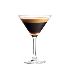 glass of espresso martini on transparent background