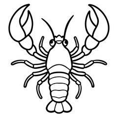 Lobster Contour Line Art Vector