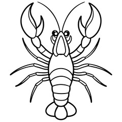 Lobster Contour Line Art Vector