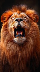 Fototapeta premium Lion Looking Up Artwork Print High Resolution Image