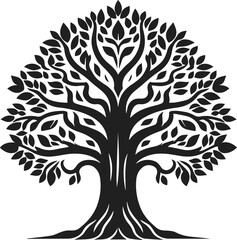 Obraz premium Very Simple Minimalist Tree Vector Art for Design, Tree Design Elements
