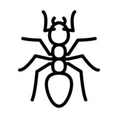 ant outline icon. insect black line illustration.