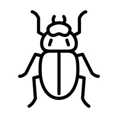 beetle outline icon. female beetle black line illustration.