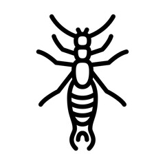 earwigs outline icon. insect black line illustration.