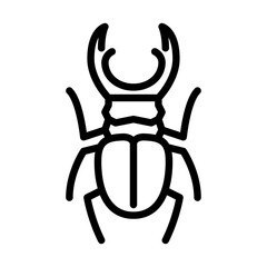 stag beetle outline icon. insect black line illustration.