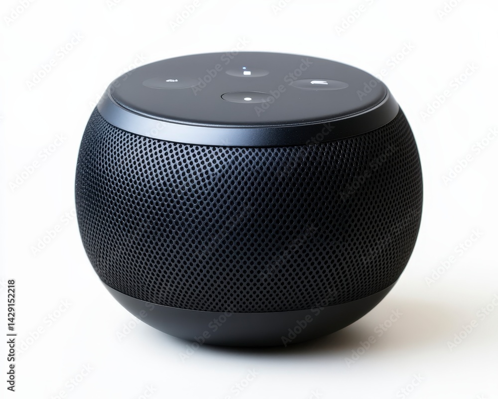 Poster smart bluetooth speaker with a sleek design and touch controls for easy operation.