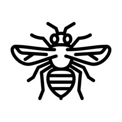 honey bee outline icon. bee black line illustration.