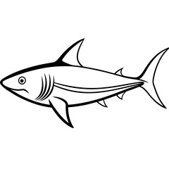 Obraz premium Mako Shark in Clean Line Design