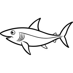 Fototapeta premium Mako Shark in Clean Line Design