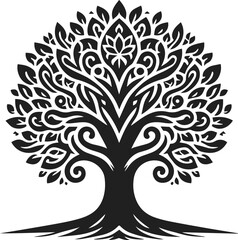 Obraz premium Very Simple Minimalist Tree Vector Art for Design, Tree Design Elements