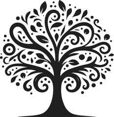Obraz premium Very Simple Minimalist Tree Vector Art for Design, Tree Design Elements