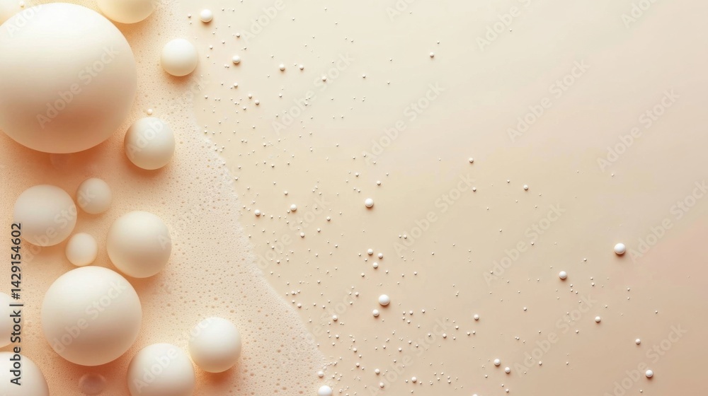 Fototapete abstract background with soft ecru tones dotted design and eggshell paper texture