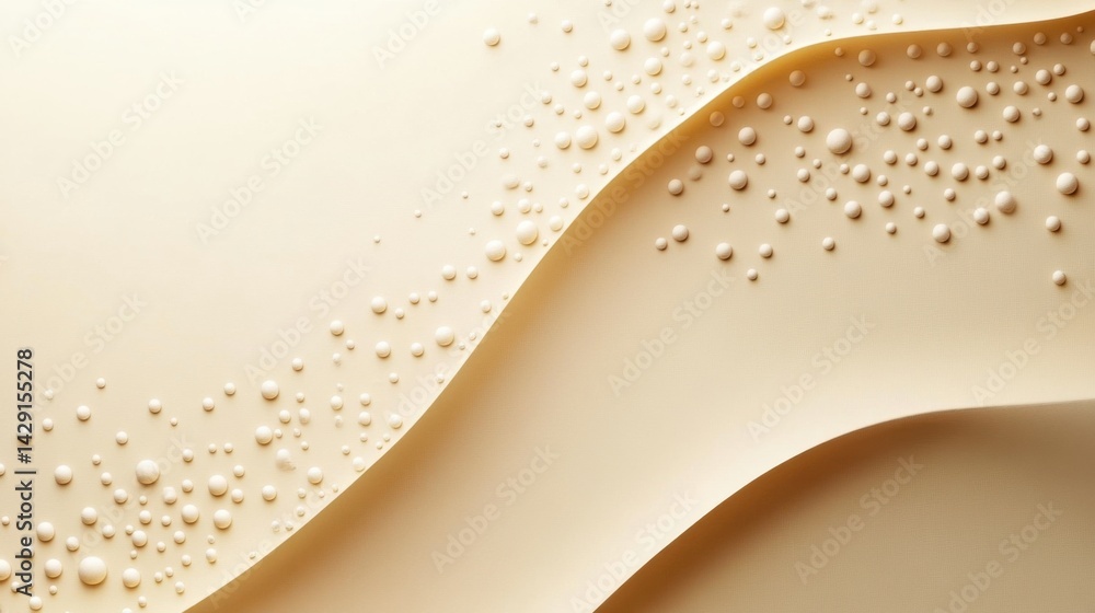 Fototapete abstract background with soft ecru tones dotted design and eggshell paper texture