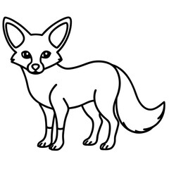 Obraz premium Minimal Fennec Fox Line Drawing Vector Design