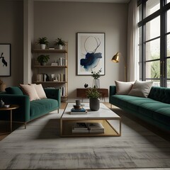 modern living room with sofa