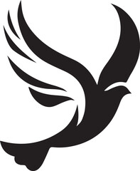 Obraz premium dove logo design silhouette style vector minimal vector art illustration on a white background 