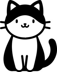 Cute Playful Cat Silhouette Vector Illustration