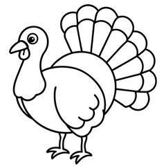 Modern One-Line Turkey Vector Illustration