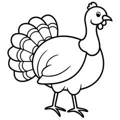 Obraz premium Modern One-Line Turkey Vector Illustration