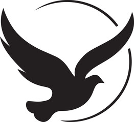 Obraz premium dove logo design silhouette style vector minimal vector art illustration on a white background 