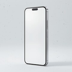 Smartphone with Blank White Screen Mockup for App Promotion or Presentation