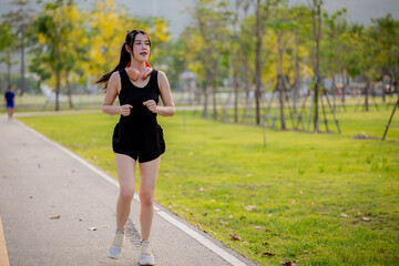 Women running and exercising outdoors