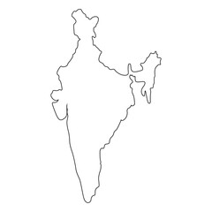 Fototapeta premium India map line art vector design. India map outline illustration design.