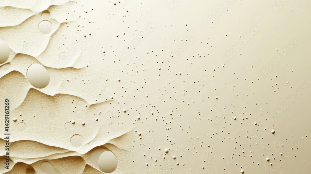 Fototapete abstract background with soft ecru tones dotted design and eggshell paper texture
