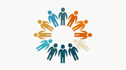 Obraz premium Picture symbolized people connection for business job in teamwork concept. Human icon gather for strategy management. Working of company team under cooperation together work for organization. AIG53.