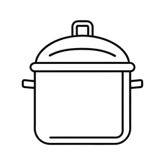 pressure cooker icon outline style vector line art