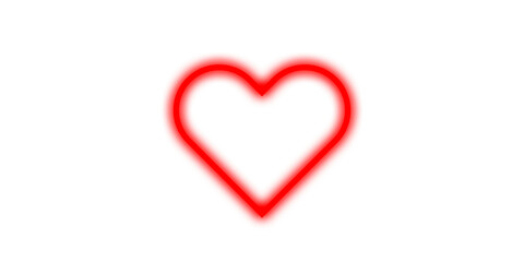 Glowing red heart shape on transparent background png