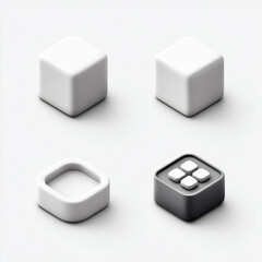 Fototapeta premium Close-up of black and white dice cubes, an isolated object with a simple shape on a blank surface