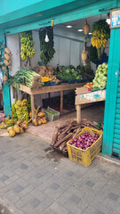 colorful fresh vegetables on a farmers market in sri lanka