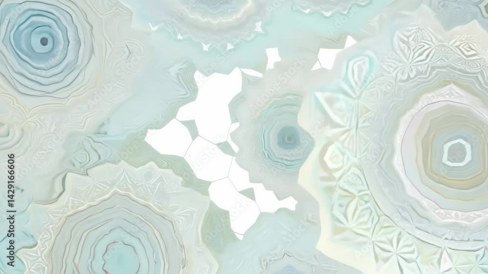 Aufkleber white floral abstract background with organic macro geometry and fractal structures