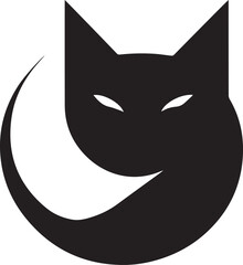 cat logo design silhouette style vector minimal vector art illustration on a white background
